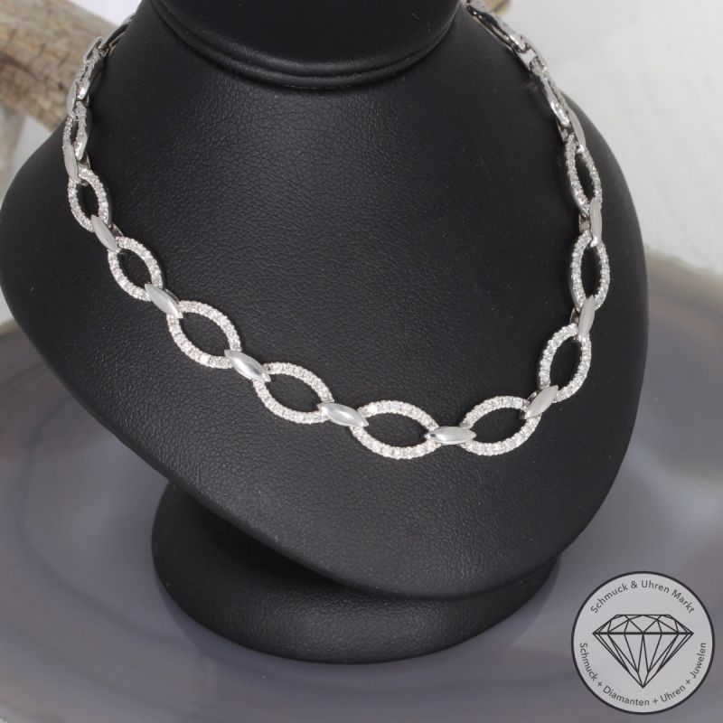 Wert 10390 € Brillant Collier (2,50 carat) in 750er 18 K Weißgold - 99824