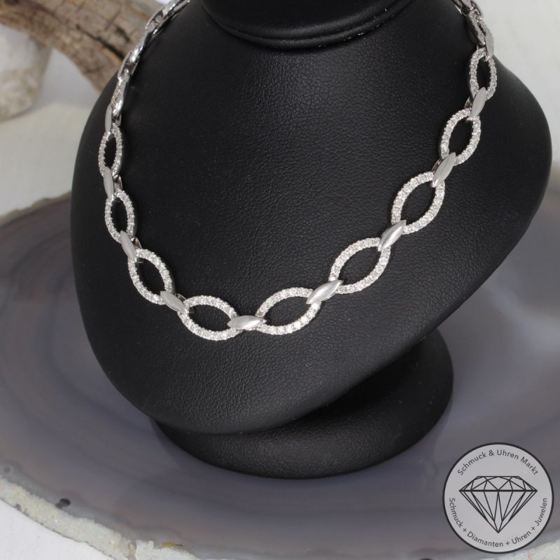 Wert 10390 € Brillant Collier (2,50 carat) in 750er 18 K Weißgold - 99824