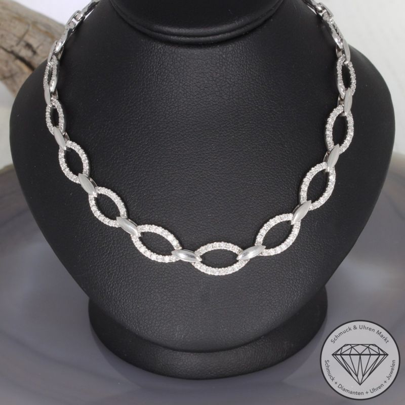 Wert 10390 € Brillant Collier (2,50 carat) in 750er 18 K Weißgold - 99824