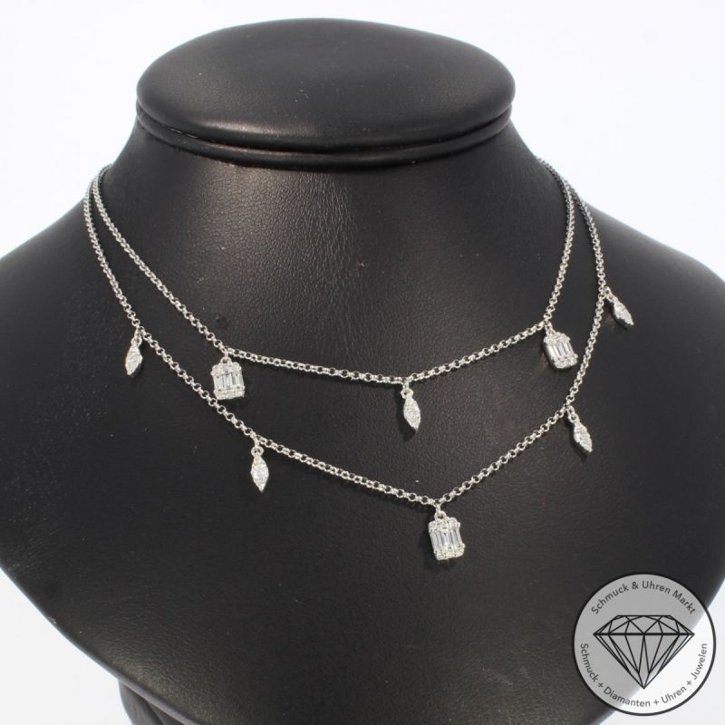 Wert 2590 € Brillant Diamant Collier in 750er 18 K Weißgold - 99825