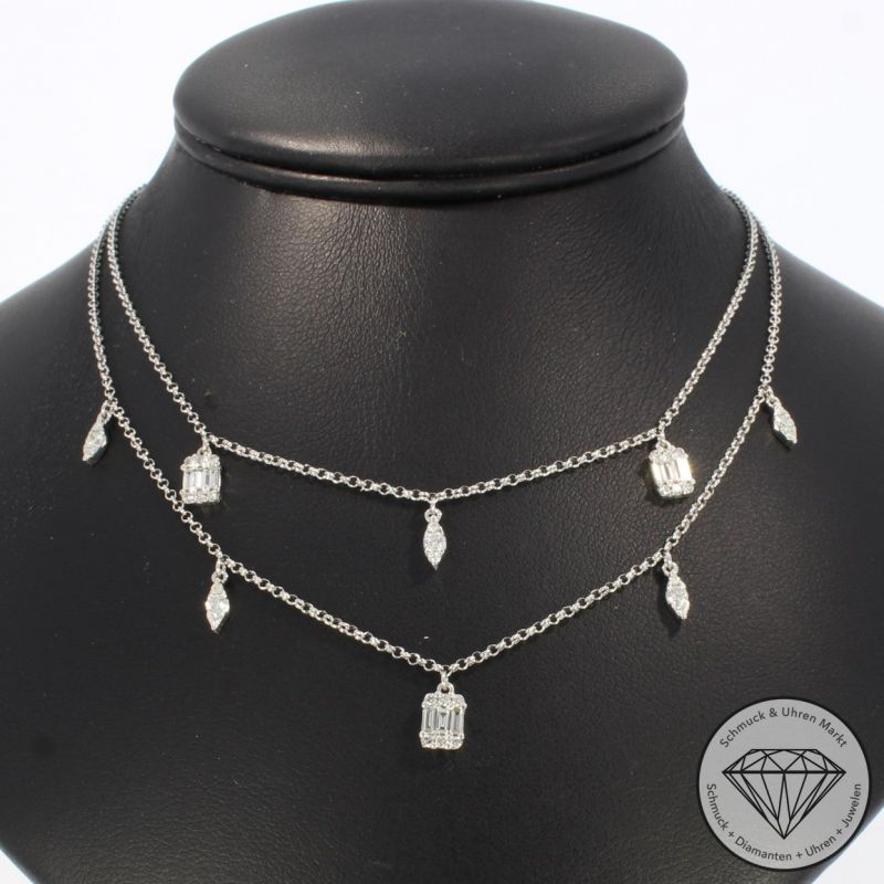 Wert 2590 € Brillant Diamant Collier in 750er 18 K Weißgold - 99825