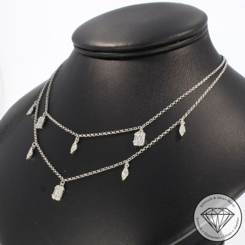 Wert 2590 € Brillant Diamant Collier in 750er 18 K Weißgold - 99825