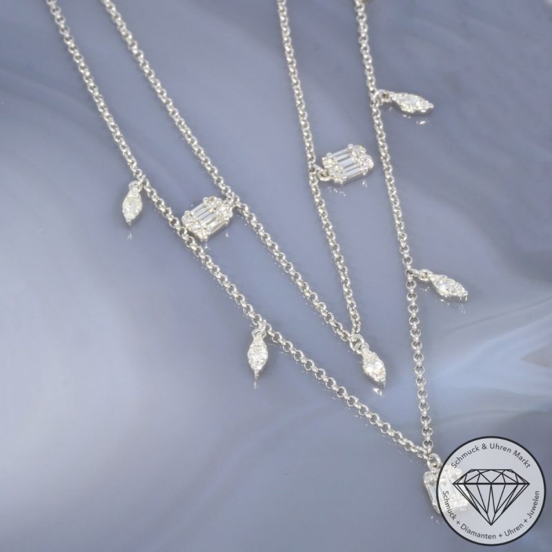 Wert 2590 € Brillant Diamant Collier in 750er 18 K Weißgold - 99825