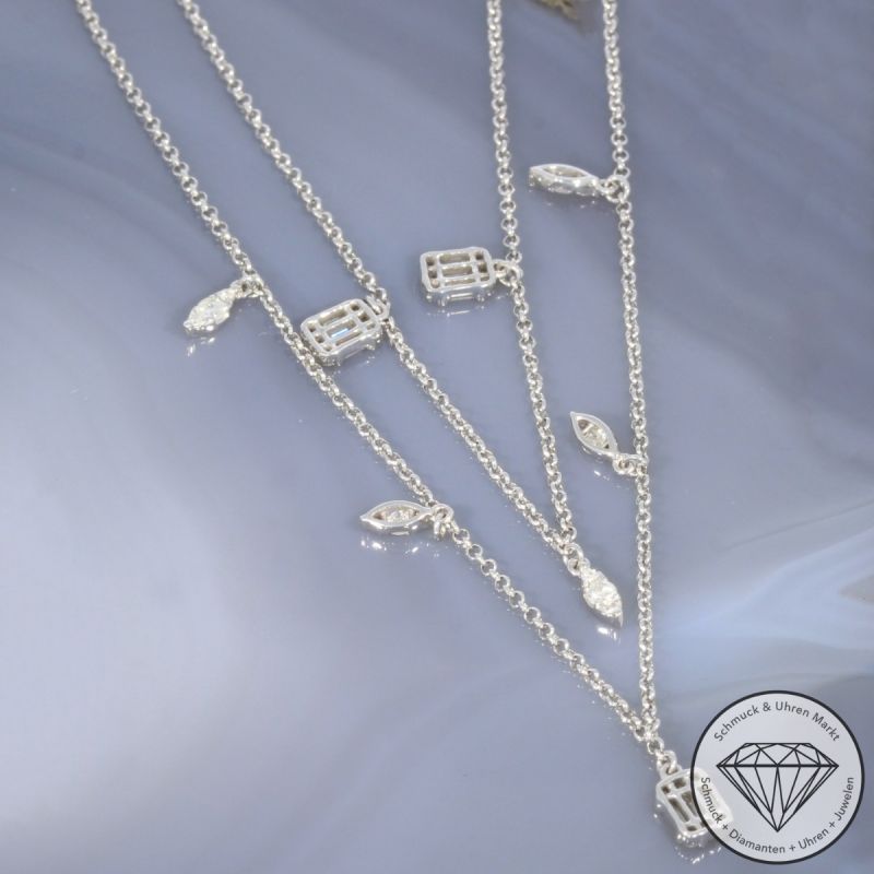 Wert 2590 € Brillant Diamant Collier in 750er 18 K Weißgold - 99825