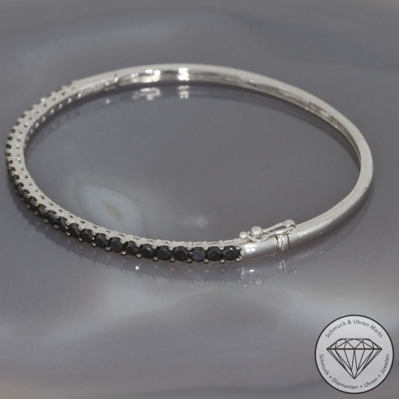 Wert 4850 € schwarzer Diamant Armreif in 750er 18 K Weißgold - 99830
