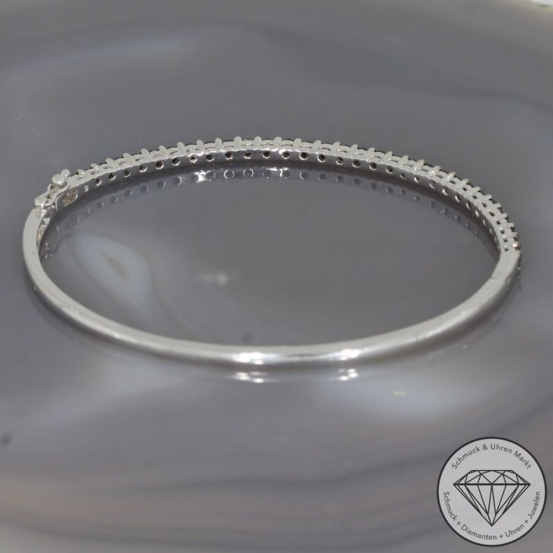 Wert 4850 € schwarzer Diamant Armreif in 750er 18 K Weißgold - 99830