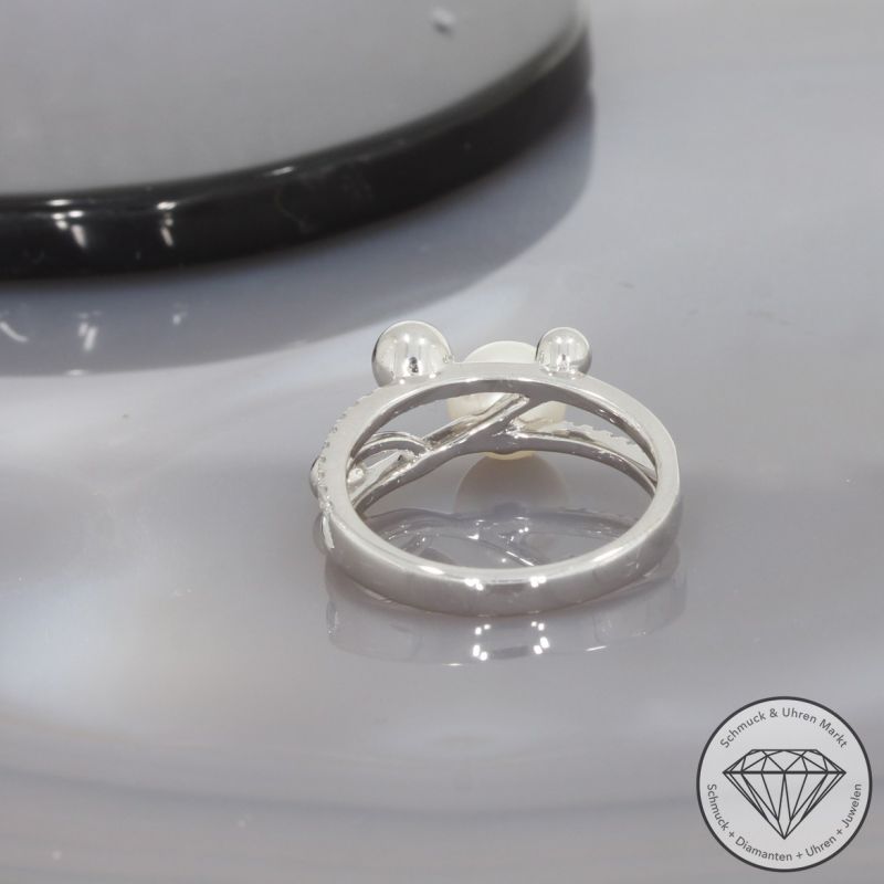 Wert 1950 € Brillant Perl Ring in 585er 14 K Weißgold - 99832