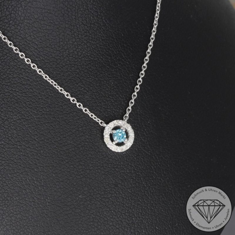 Wert 1150 € Brillant Diamant Collier in 585er 14 K Weißgold - 99838