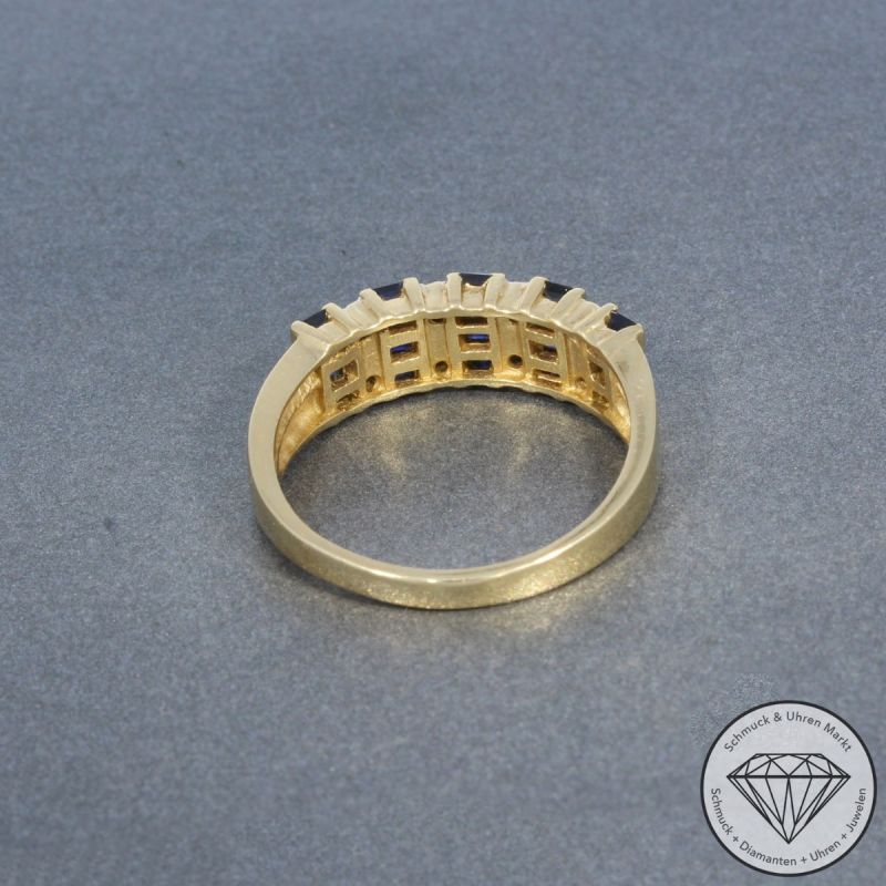 Wert 1720 € Diamant Saphir Ring in 585er 14 K Gelbgold - 99873