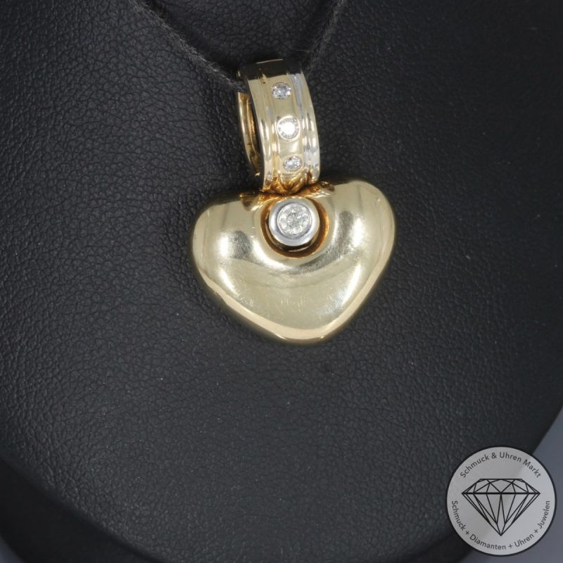 Wert 2390 € Brillant Anhänger Herz (ca. 0,20 carat) in 585er 14 K Gelbgold - 99885