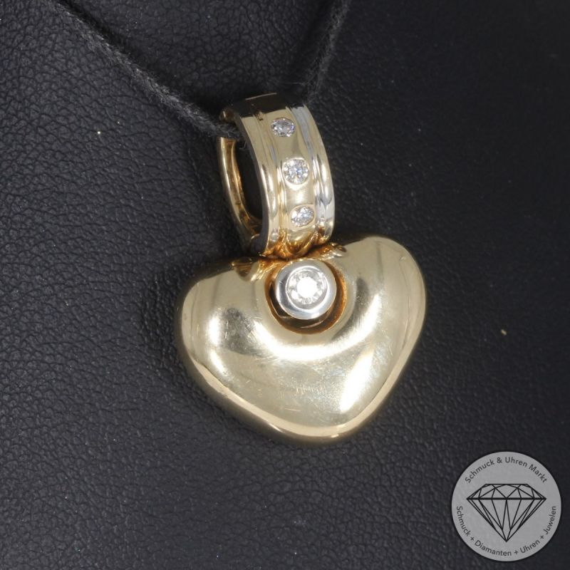 Wert 2390 € Brillant Anhänger Herz (ca. 0,20 carat) in 585er 14 K Gelbgold - 99885