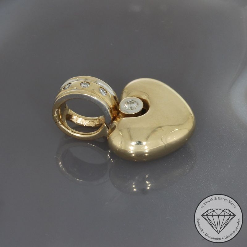 Wert 2390 € Brillant Anhänger Herz (ca. 0,20 carat) in 585er 14 K Gelbgold - 99885