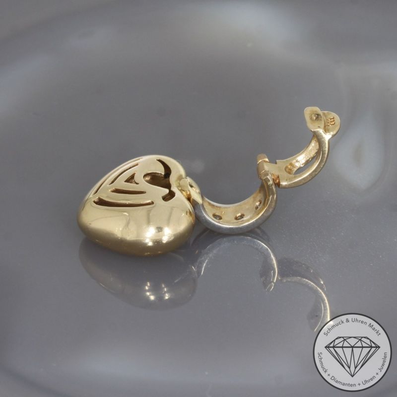 Wert 2390 € Brillant Anhänger Herz (ca. 0,20 carat) in 585er 14 K Gelbgold - 99885