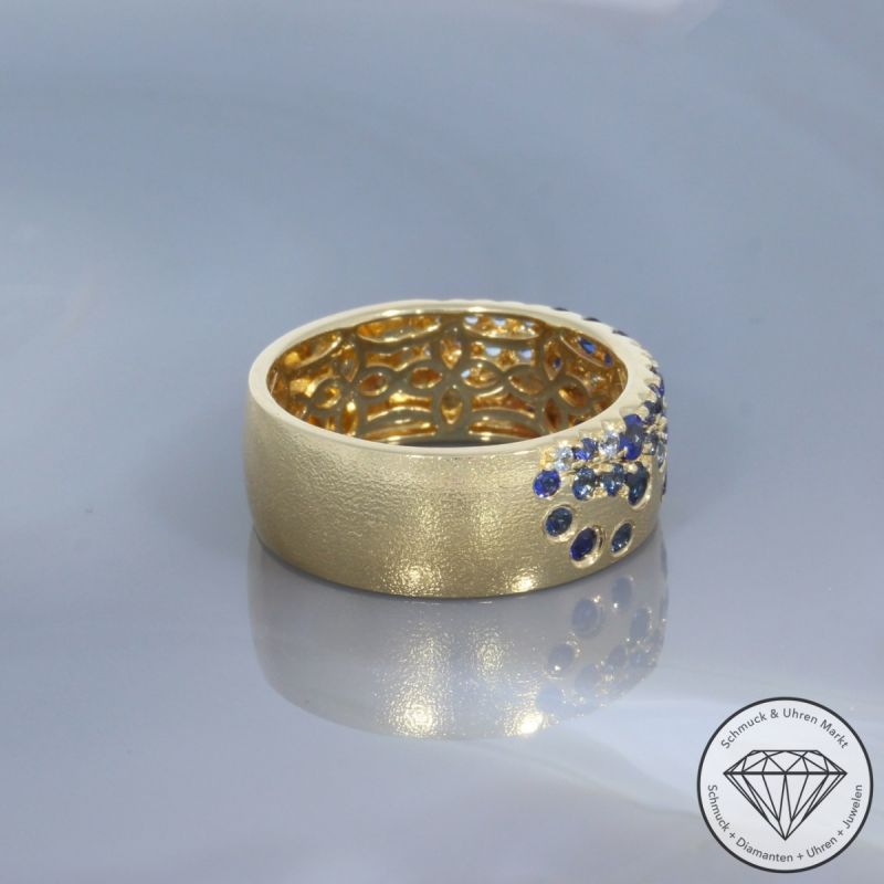 Wert 3190 € Saphir Ring (1,10 carat) in 585er 14 K Gelbgold Gr.54 - H536