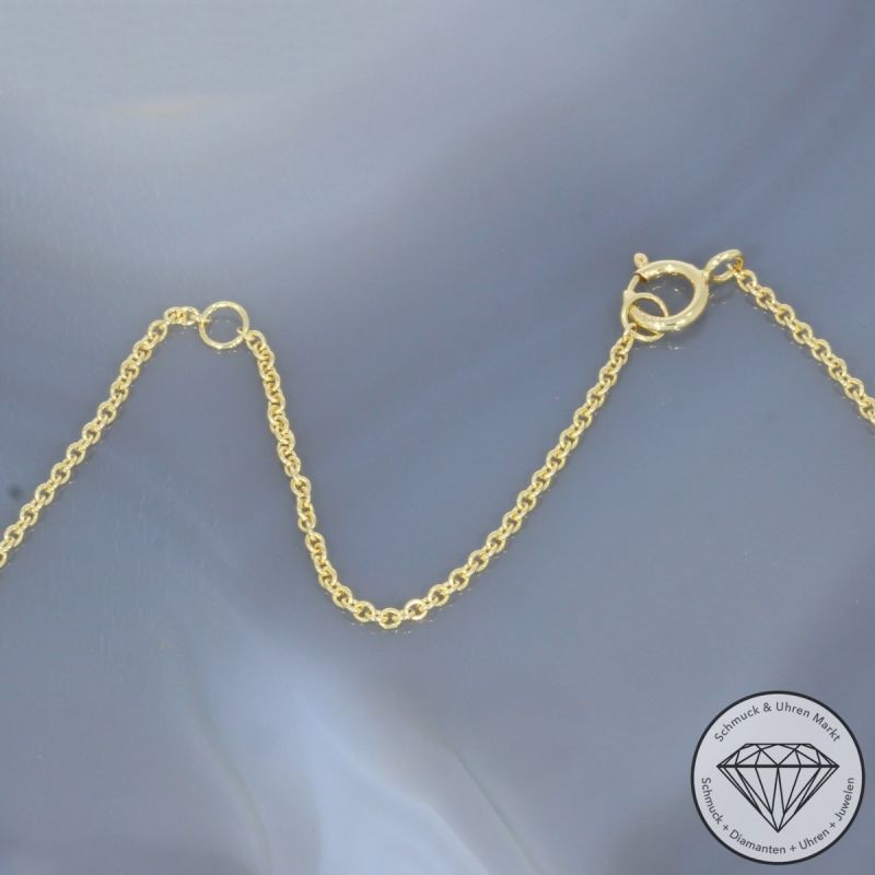 Wert 1950 € Saphir Anhänger mit Kette (0,40 carat) in 585er 14 K Gelbgold - H1003