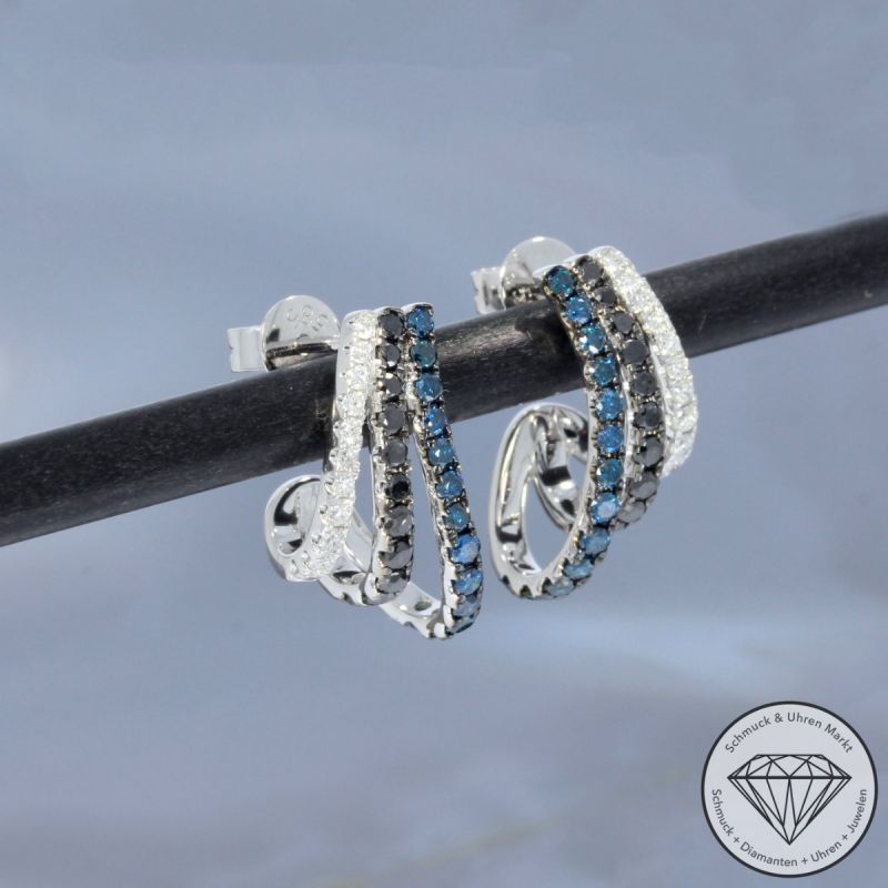 Wert 2690 € Brillant Diamant Ohrringe in 585er 14 K Weißgold - H1026