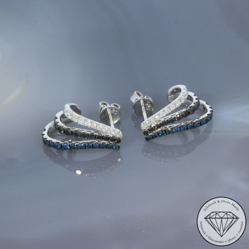 Wert 2690 € Brillant Diamant Ohrringe in 585er 14 K Weißgold - H1026