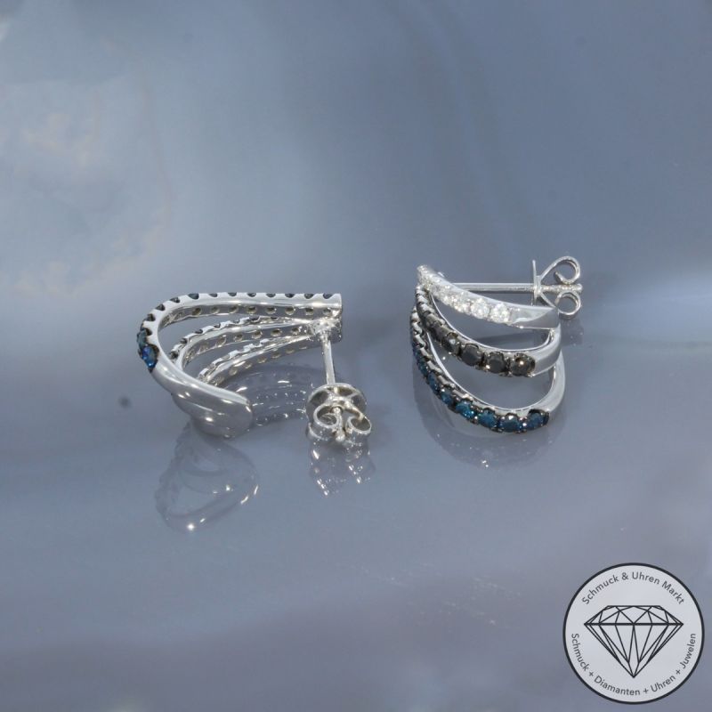 Wert 2690 € Brillant Diamant Ohrringe in 585er 14 K Weißgold - H1026