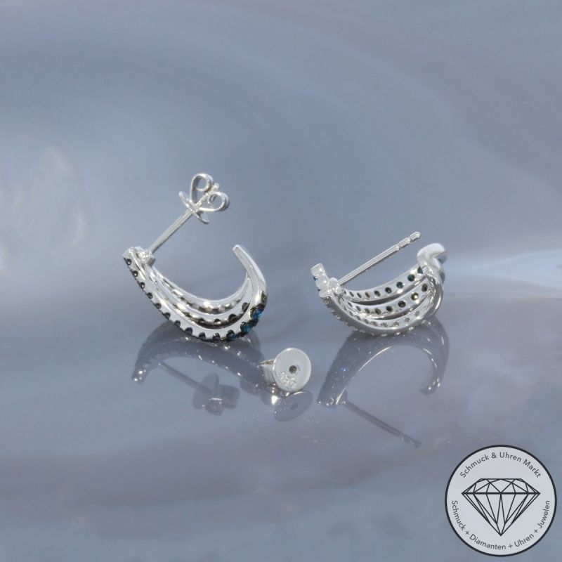 Wert 2690 € Brillant Diamant Ohrringe in 585er 14 K Weißgold - H1026