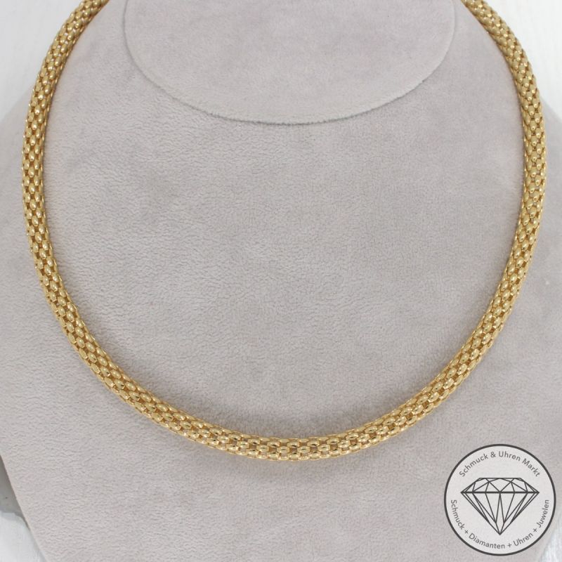 Wert 4650 € Zopf Collier Kette 585er/14 Karat Gelb Gold Länge 42 cm – 99912