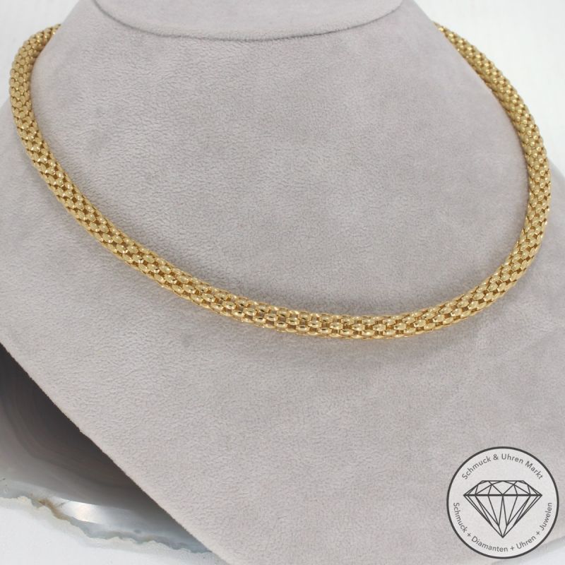Wert 4650 € Zopf Collier Kette 585er/14 Karat Gelb Gold Länge 42 cm – 99912