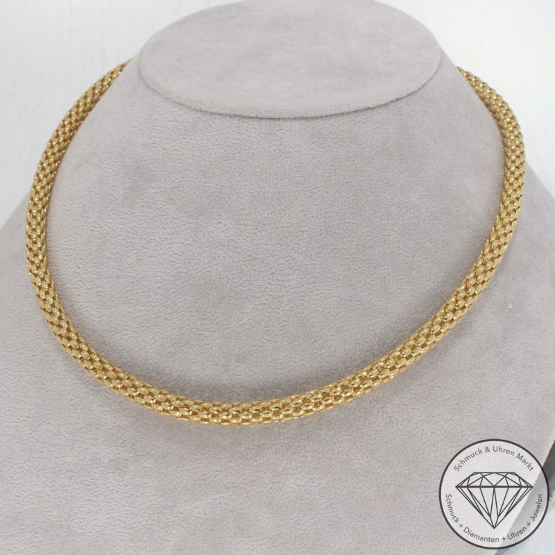 Wert 4650 € Zopf Collier Kette 585er/14 Karat Gelb Gold Länge 42 cm – 99912