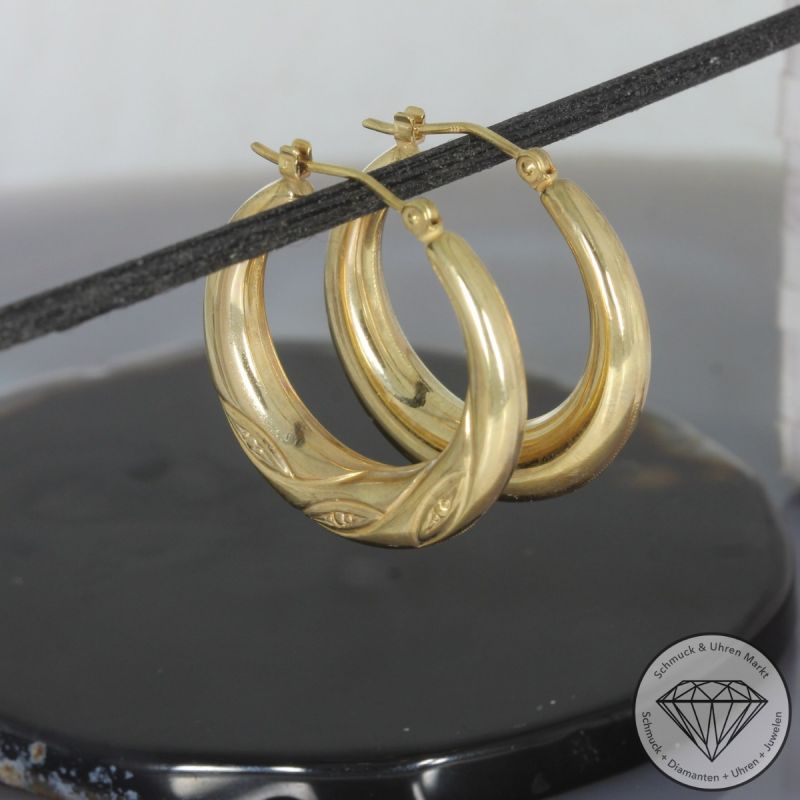 Wert 490 € Ohrringe Creolen in 333er 8 K Gelbgold - 99959