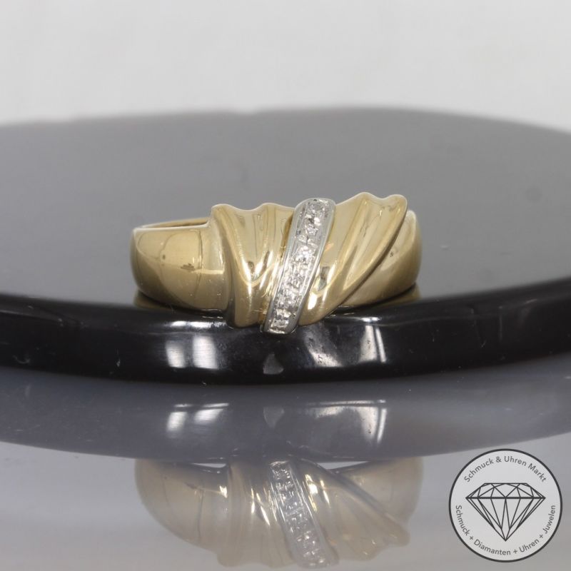 Wert 850 € Bicolor Diamant Ring in 585er 14 K Gold - 99963