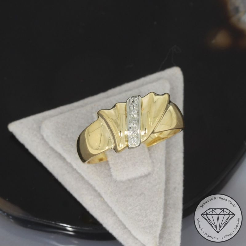 Wert 850 € Bicolor Diamant Ring in 585er 14 K Gold - 99963