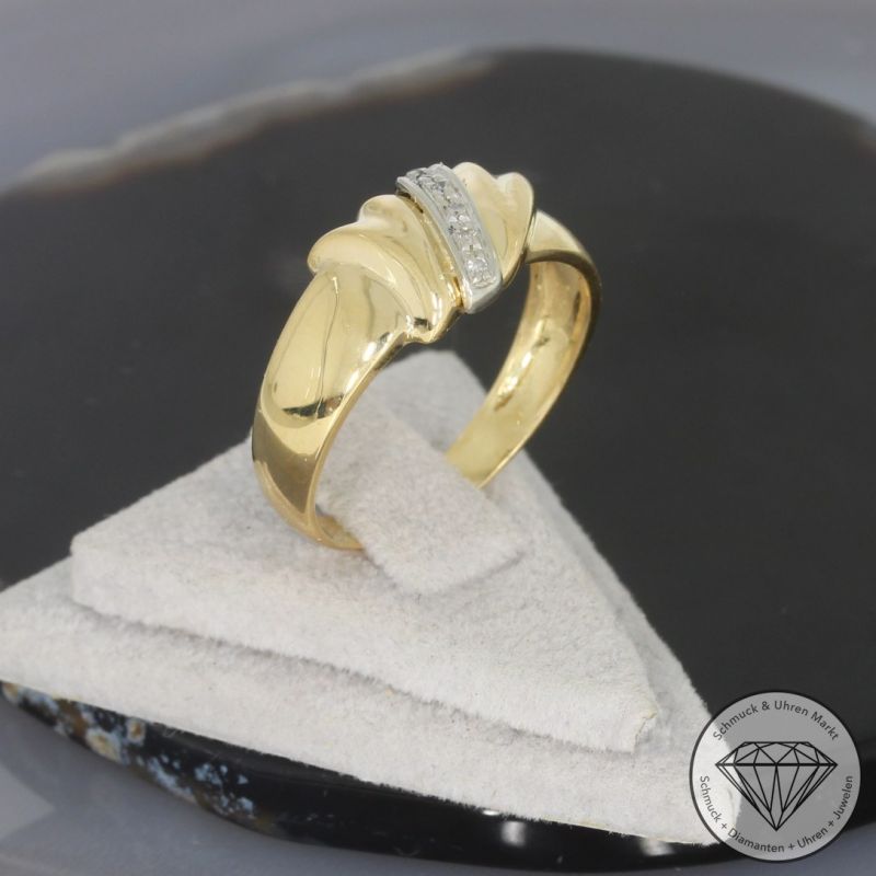 Wert 850 € Bicolor Diamant Ring in 585er 14 K Gold - 99963