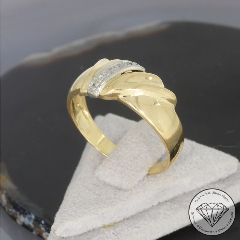 Wert 850 € Bicolor Diamant Ring in 585er 14 K Gold - 99963