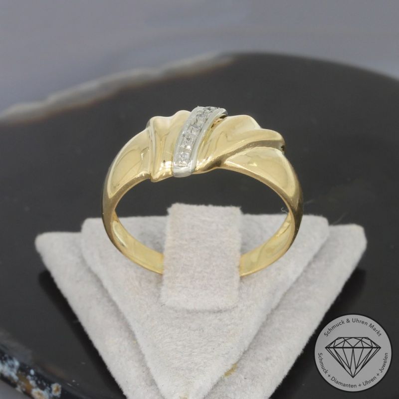 Wert 850 € Bicolor Diamant Ring in 585er 14 K Gold - 99963