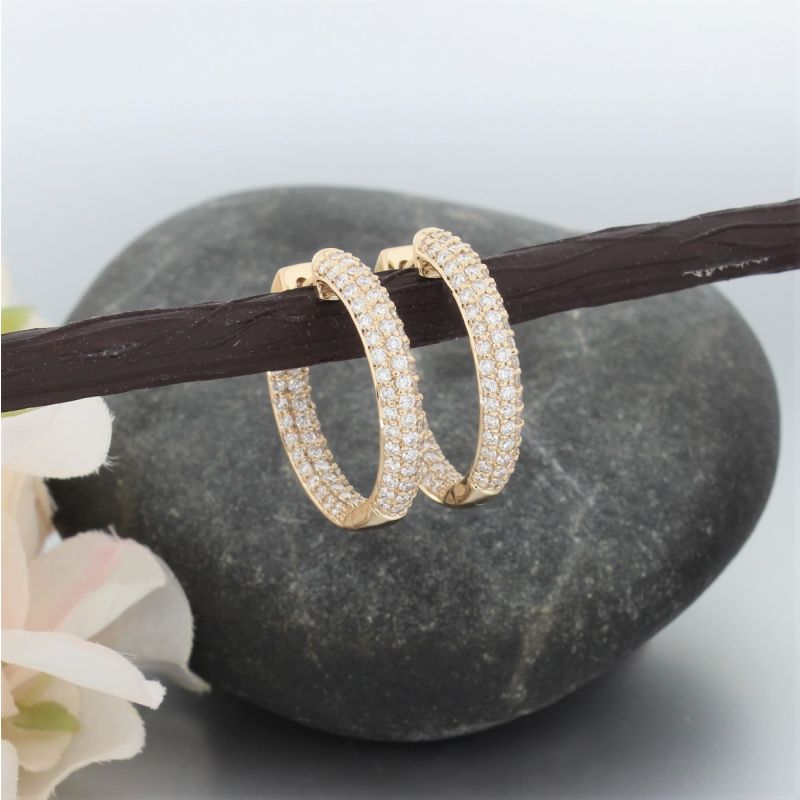 Wert 8690 € Brillant Creolen (2,00 carat) in 585er 14 K Gelbgold - H775