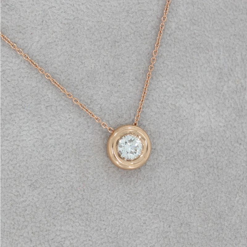 Wert 2500 € Solitär Brillant Anhänger Kette (0,30 carat) in 750er 18 K Rosegold - H250
