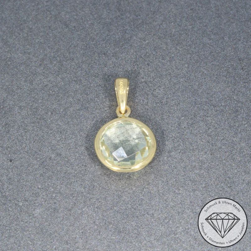Wert 350 € Amethyst Anhänger in 585er 14 K Gelbgold - H1023