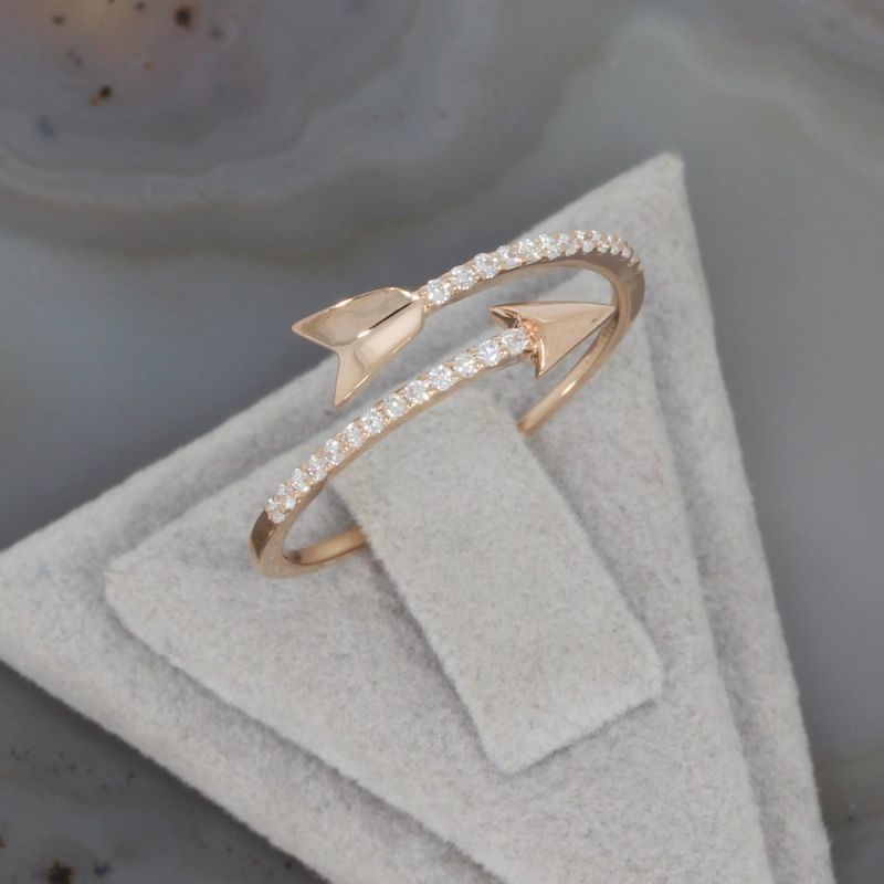 Sale! Wert 820 € Brillant Ring (0,13 carat) in 585er 14 K Roségold Gr. 55 - H1110