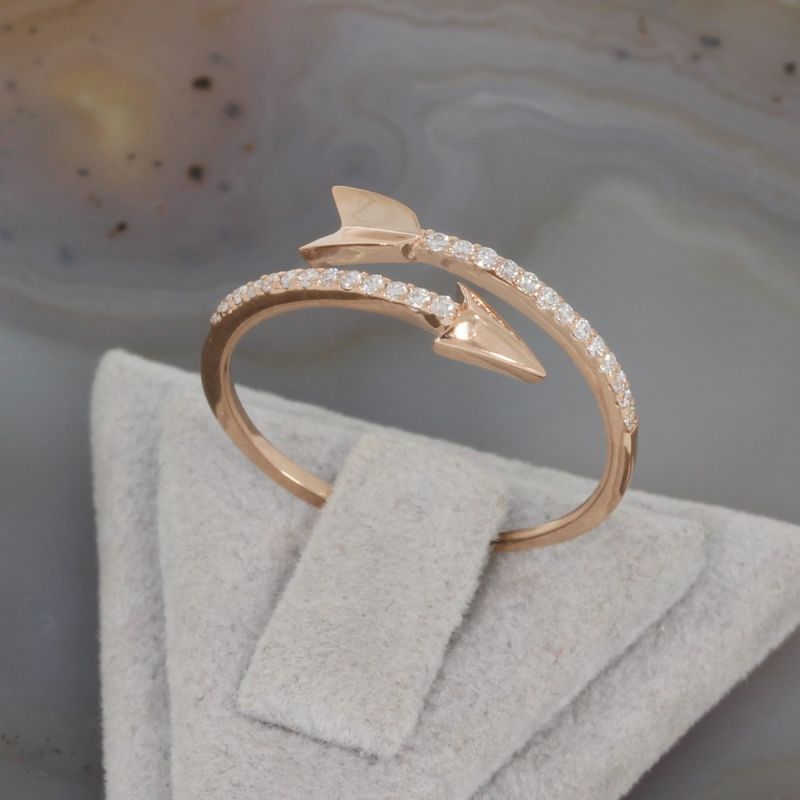 Sale! Wert 820 € Brillant Ring (0,13 carat) in 585er 14 K Roségold Gr. 55 - H1110