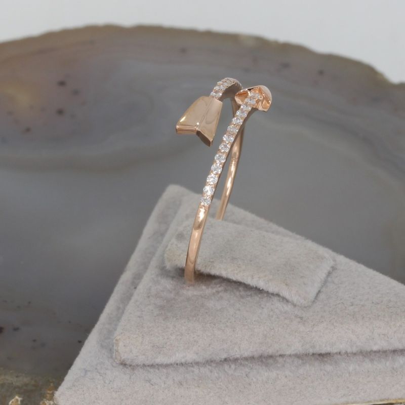 Sale! Wert 820 € Brillant Ring (0,13 carat) in 585er 14 K Roségold Gr. 55 - H1110