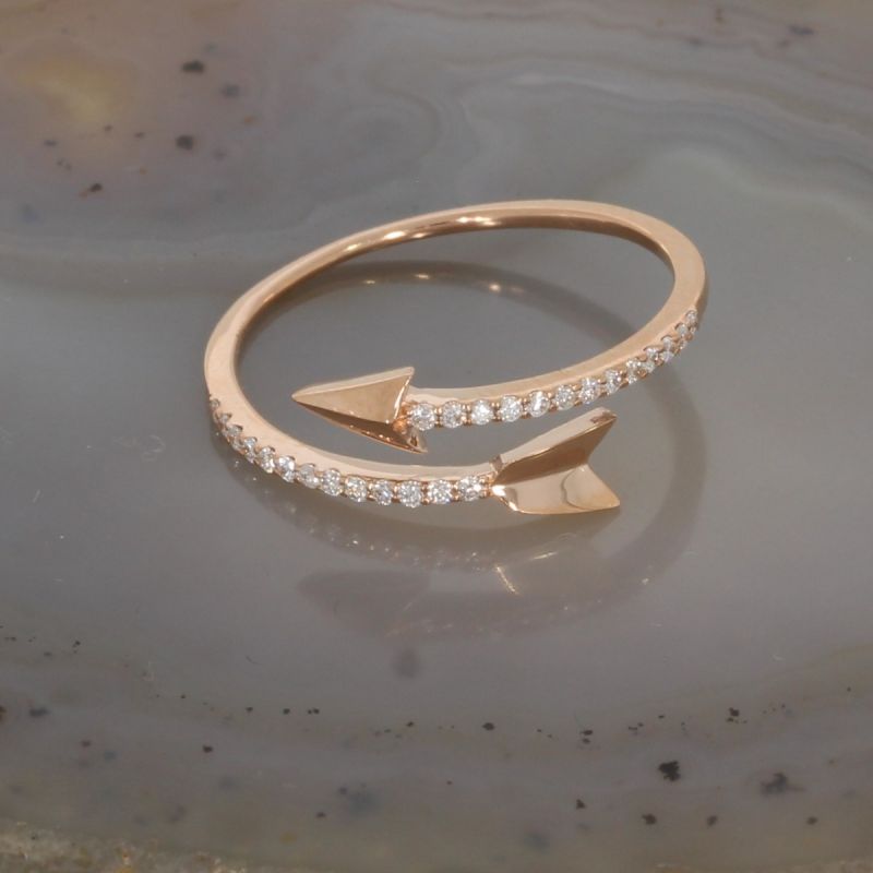 Sale! Wert 820 € Brillant Ring (0,13 carat) in 585er 14 K Roségold Gr. 55 - H1110
