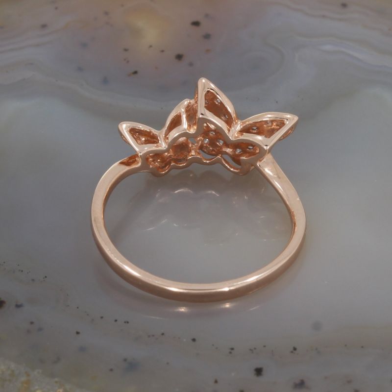 Wert 990 € Brillant Schmetterling Ring (0,08 carat) in 585er 14 K Roségold Gr.54 - H120