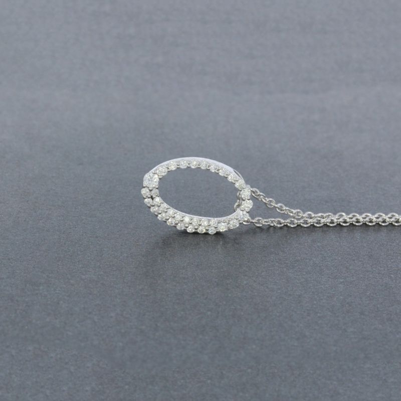 Sale! Wert 2130 € Brillant Anhänger mit Kette (0,19 carat) in 750er 18 K Weißgold - H1260