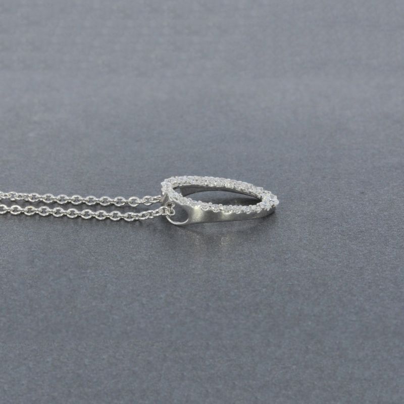 Sale! Wert 2130 € Brillant Anhänger mit Kette (0,19 carat) in 750er 18 K Weißgold - H1260