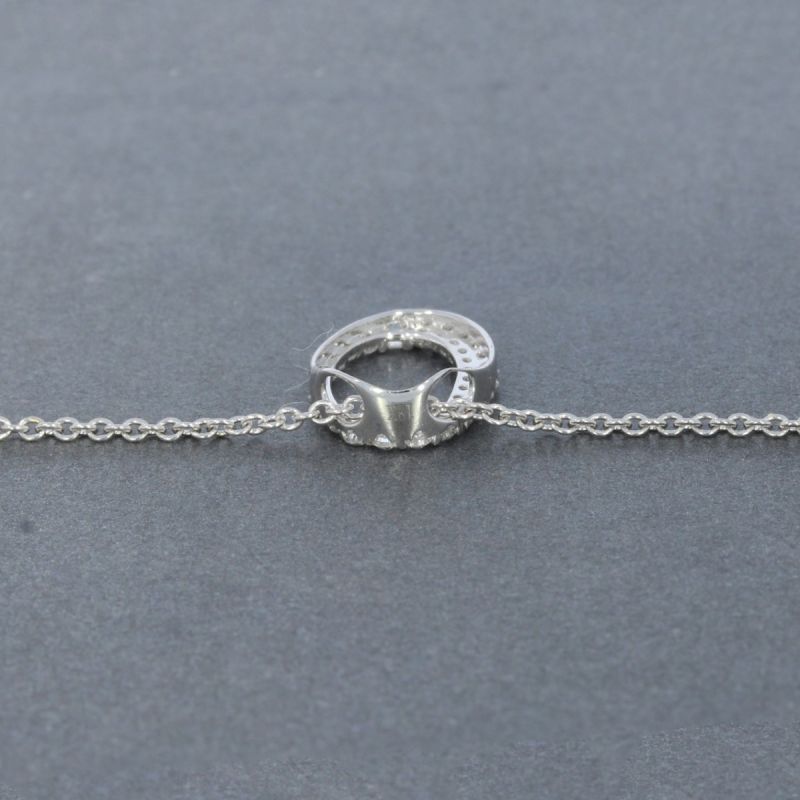 Sale! Wert 2130 € Brillant Anhänger mit Kette (0,19 carat) in 750er 18 K Weißgold - H1260