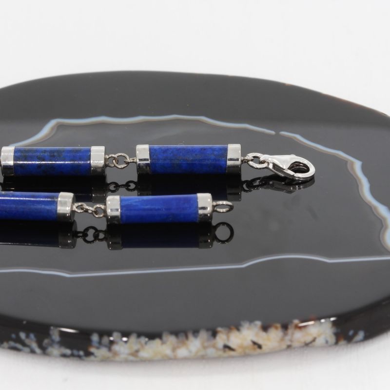 Wert 690 € Lapislazuli Armband in 585er 14 K Weißgold - H1308