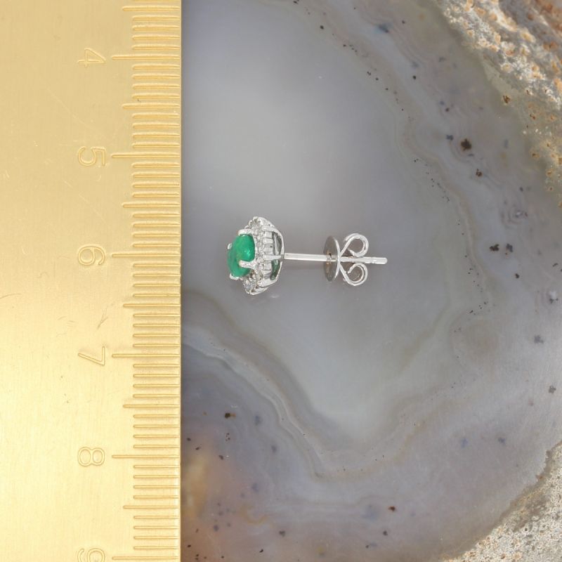 Wert 1390 € Brillant Smaragd Ohrstecker Ohrringe in 750er 18 K Weißgold - H136