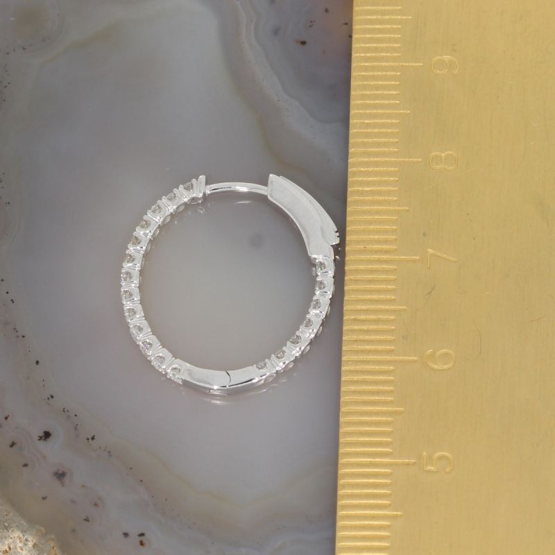 Wert 2890 € Brillant Creolen (0,70 carat) in 585er 14 K Weißgold - H1388