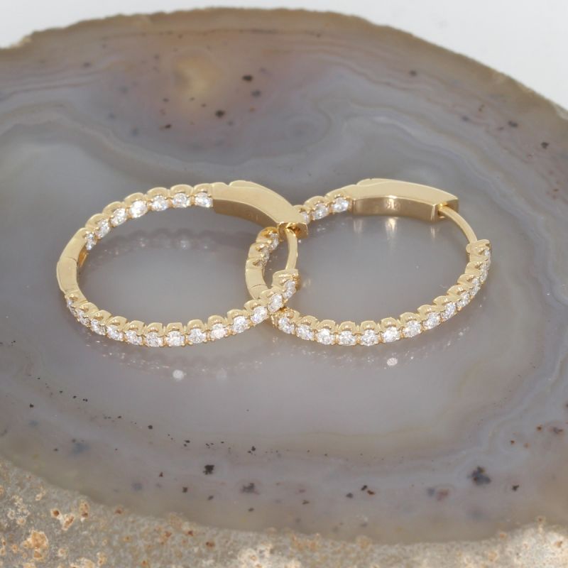 Wert 2890 € Brillant Creolen (0,70 carat) in 585er 14 K Gelbgold - H1389