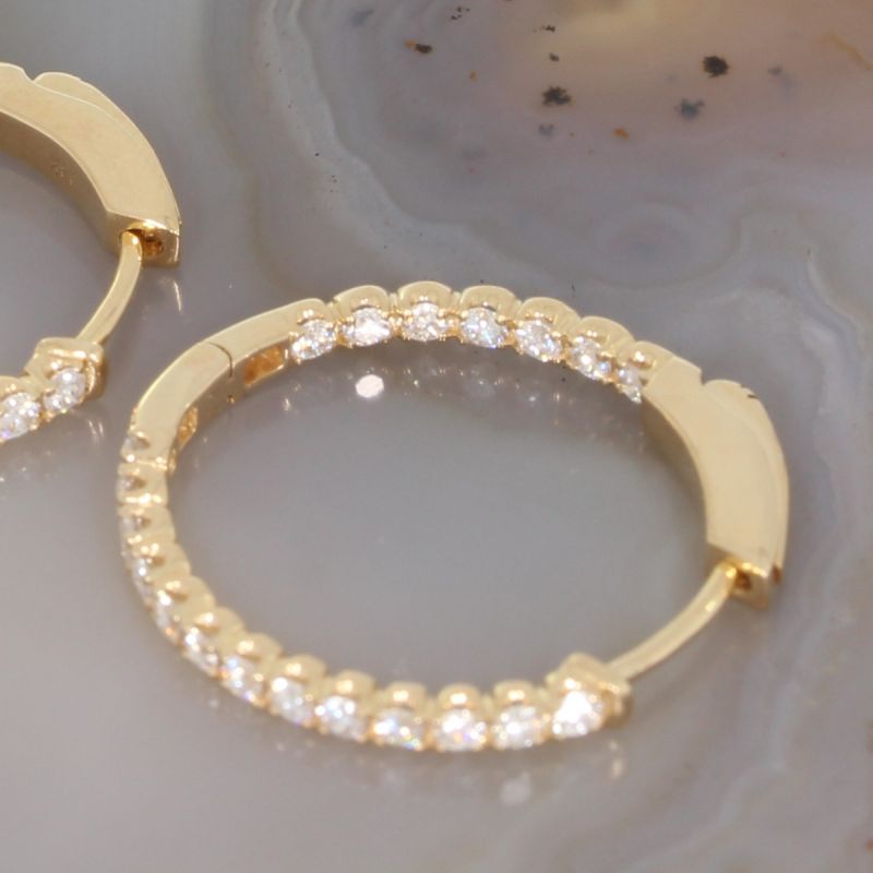Wert 2890 € Brillant Creolen (0,70 carat) in 585er 14 K Gelbgold - H1389