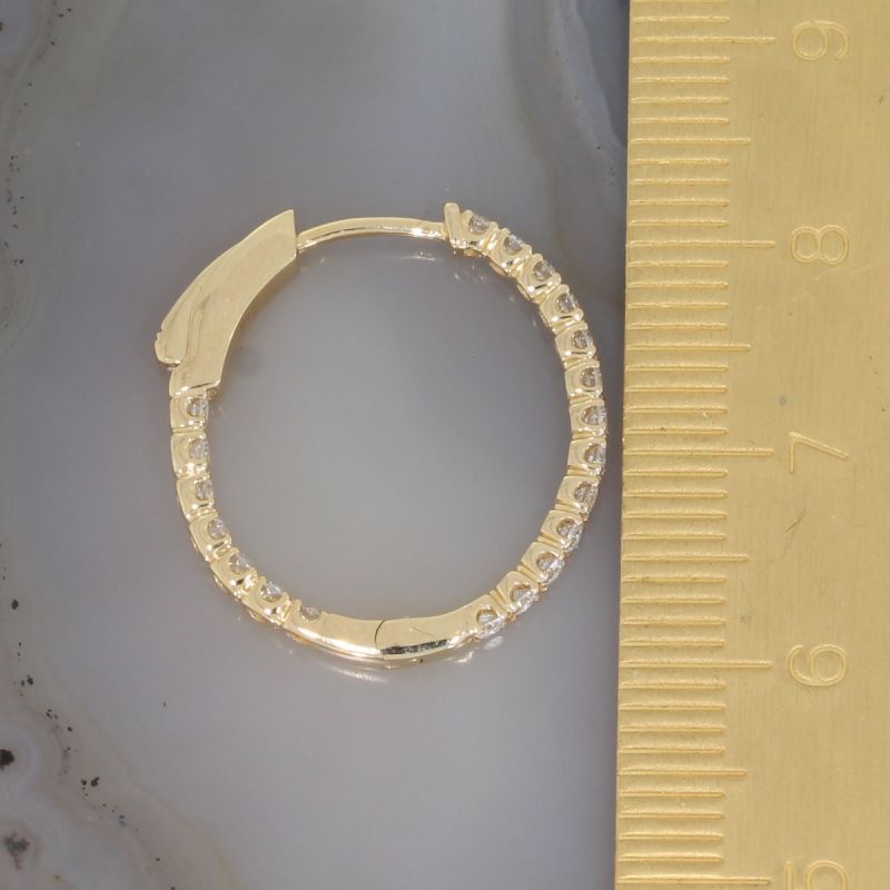 Wert 2890 € Brillant Creolen (0,70 carat) in 585er 14 K Gelbgold - H1389