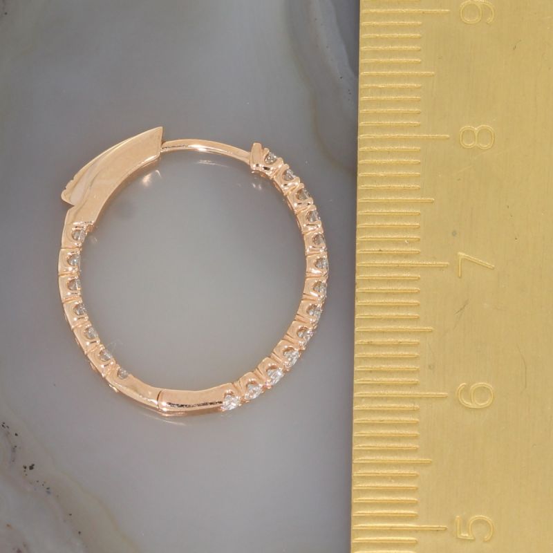 Wert 2890 € Brillant Creolen (0,70 carat) in 585er 14 K Roségold - H1390